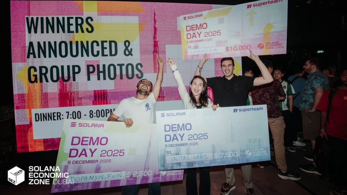 Solana Economic Zone Demo Day 2025 in Abu Dhabi, with Superteam UAE